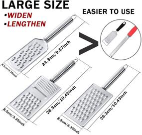 img 3 attached to 🧀 3-Piece Set of Stainless Steel Handheld Cheese Graters with Hanging Loop – Ideal for Shredding Cheese, Chocolate, Butter, Fruits, and Vegetables in the Kitchen