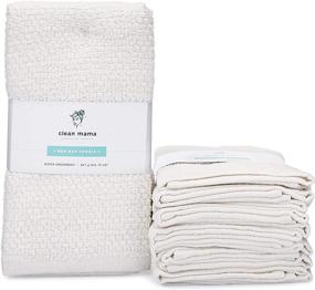 img 3 attached to White Bar Mop Cleaning Towels – Set 🧼 of 6, 100% Cotton Kitchen Utility Towels by Clean Mama