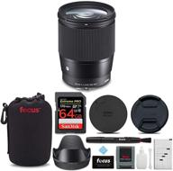 📷 sigma 16mm f/1.4 dc dn contemporary lens for sony + 64gb extreme pro sd card and accessory bundle: your ultimate photography kit logo