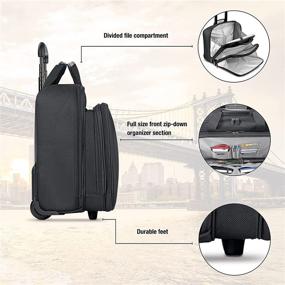 img 2 attached to 👜 Solo New York Bryant Rolling Bag: Stylish Travel Companion for Laptops up to 17.3-Inch, Black/Grey, 14" x 16.8" x 5