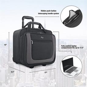 img 3 attached to 👜 Solo New York Bryant Rolling Bag: Stylish Travel Companion for Laptops up to 17.3-Inch, Black/Grey, 14" x 16.8" x 5