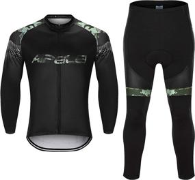 img 4 attached to Full Sleeve Men's Cycling Jersey Suit with 3D Padded Breathable Pant Sportswear Set