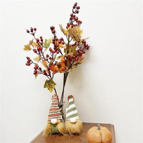 img 1 attached to Admired By Nature Realistic Faux 20 inch Spray Fall Décor Set of 3 Pumpkins/Berries - Gold Green ABN3L004-GDGN-3