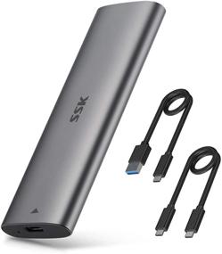 img 4 attached to 💻 SSK Aluminum USB C to M.2 NVMe SSD Tool-Free Enclosure Reader: Fast & Efficient External Adapter for NVMe SSDs 2242/2260/2280