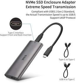 img 3 attached to 💻 SSK Aluminum USB C to M.2 NVMe SSD Tool-Free Enclosure Reader: Fast & Efficient External Adapter for NVMe SSDs 2242/2260/2280