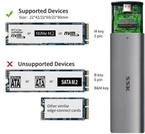 img 1 attached to Алюминиевый USB-C к M.2 NVMe SSD Безинструментальный отсек Читатель: Быстрый и эффективный внешний адаптер для NVMe SSD дисков 2242/2260/2280