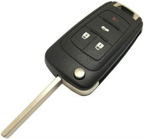 img 1 attached to Flip Folding Keyless Entry Replacement Key Fob Case Cover Fit For 2010 2011 2012 2013 2014 Chevy Camaro Cruze Malibu Equinox Sonic Impala Remote Key Fob Shell OHT01060512 (4 Buttons)