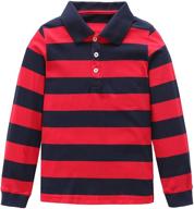 👕 boys' long sleeve striped polo shirts by howjojo - soft cotton t-shirts for kids logo