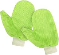 🧤 mig4u microfiber dusting mitts for general purpose cleaning, home polishing, and drying - 1 pair green logo