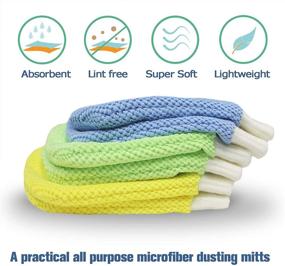 img 3 attached to 🧤 MIG4U Microfiber Dusting Mitts for General Purpose Cleaning, Home Polishing, and Drying - 1 Pair Green