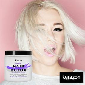 img 4 attached to 💜 KERAZON Blonde Brazilian Hair Botox Treatment - 8oz/236ml Purple Mask for Platinum Effect & Silver Hair: Smoothing, Deep Hydration, Anti-Brass, Shine, Softness, Volume, Frizz Control