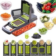 🥦 gorgenius vegetable chopper: a versatile onion chopper and vegetable slicer with stainless steel blade, clean brush, and instructional video - made in usa logo