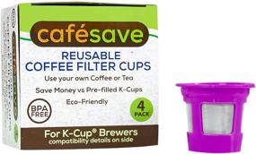 img 2 attached to Фильтры для кофе K Cup, многоразовые от Perfect Pod Cafe Save, капсулы для кофемашины с встроенным мешковым фильтром для Keurig и выбранных кофемашин для одной чашки, 4 штуки.