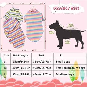 img 3 attached to 🐶 3-Pack Dog Shirts: Adorable Rainbow Striped T-Shirts for Small Dogs - Stretchy Short Sleeve Puppy Clothes for Teddy, Bichon, Pomeranian