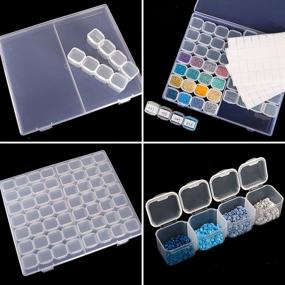 img 2 attached to 📦 Convenient and Versatile: SGHUO 5 Pack Diamond Painting Boxes Organizer with 56 Grids and 400pcs Label Stickers for Sewing, Nail Diamonds, and More!