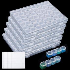 img 4 attached to 📦 Convenient and Versatile: SGHUO 5 Pack Diamond Painting Boxes Organizer with 56 Grids and 400pcs Label Stickers for Sewing, Nail Diamonds, and More!