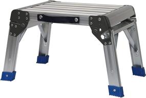 img 4 attached to MaxWorks 80773 Lightweight Foldable Aluminum Platform & Step Stool with 350 lbs. Weight Capacity