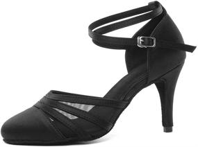 img 4 attached to VCIXXVCE Womens Closed Satin Ballroom Women's Shoes