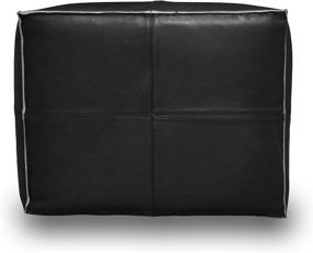 img 4 attached to Handmade Unstuffed Black Leather Square Pouf Ottoman - Authentic Moroccan Craftsmanship