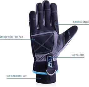 img 1 attached to 🧤 Men's Waterproof & Windproof Winter Gloves, Touchscreen Thermal Gloves for Cold Weather, Ski Snowboard Work Gloves with 3M Warm Lining - Blue (Size M)