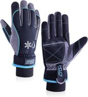 🧤 men's waterproof & windproof winter gloves, touchscreen thermal gloves for cold weather, ski snowboard work gloves with 3m warm lining - blue (size m) логотип