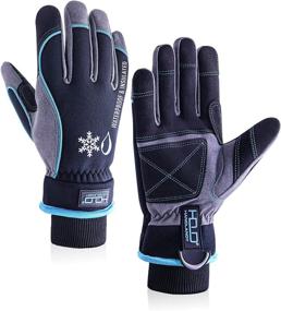 img 4 attached to 🧤 Men's Waterproof & Windproof Winter Gloves, Touchscreen Thermal Gloves for Cold Weather, Ski Snowboard Work Gloves with 3M Warm Lining - Blue (Size M)