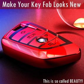img 2 attached to 🔑 COMPONALL Key Fob Cover for BMW 2 5 6 7 Series X1 X2 X3 X5 X6