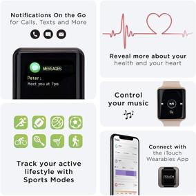 img 1 attached to 📱 iTouch Air SE Smartwatch Fitness Tracker: Heart Rate, Step Counter, Sleep Monitor, Text Messages - IP67 Water Resistant for Women and Men with 30-Day Battery - Touch Screen Compatible with Android & iOS (45mm)