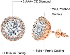 img 3 attached to Chic Cubic Zirconia Halo Stud Earrings: Glamorous Fashion Jewelry for Women & Men