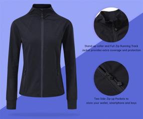 img 1 attached to Women's Lightweight Full Zip-up Track Jacket for Sports, Running, and Workouts - Long Sleeved, Tight Fit