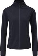 women's lightweight full zip-up track jacket for sports, running, and workouts - long sleeved, tight fit логотип