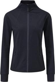 img 4 attached to Women's Lightweight Full Zip-up Track Jacket for Sports, Running, and Workouts - Long Sleeved, Tight Fit