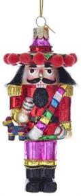 img 1 attached to Noble Gems Mexican Nutcracker Glass Christmas Tree Ornament - 5 Inch NB1325 by Kurt Adler - Brand New