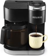 ☕ k-duo coffee maker, single serve and 12-cup carafe drip coffee brewer, compatible with k-cup pods and ground coffee, black - 1 pack: enhancing your coffee experience logo