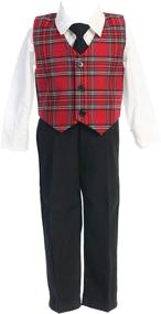 img 1 attached to Stylish Christmas Plaid Boys' Clothing for Special Occasions