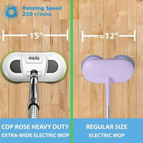 img 3 attached to 🧹 Cop Rose Large-Sized Cordless Electric Spin Mop with LED Headlight, Built-in Water Tank, and Extendable Spray Mop - Ideal for Hardwood and Laminate Floors, Includes Mopping & Waxing Pads