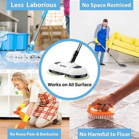 img 1 attached to 🧹 Cop Rose Large-Sized Cordless Electric Spin Mop with LED Headlight, Built-in Water Tank, and Extendable Spray Mop - Ideal for Hardwood and Laminate Floors, Includes Mopping & Waxing Pads