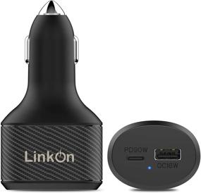 img 4 attached to 🔌 LinkOn 112W USB C Car Charger with 90W Power Delivery 3.0 PPS and 18W Quick Charge 3.0 Ports - Compatible with MacBook 2018 2019, Dell XPS, Google Chromebook, Acer, ASUS, Xiaomi, Huawei, FCP SCP, Apple iPhone, iPad