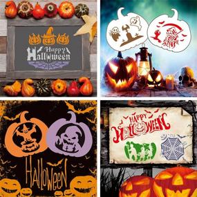 img 3 attached to 🎃 Halloween Stencils Set: 16 Reusable Painting Stencils for Home Decor & Handmade Projects