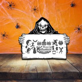 img 2 attached to 🎃 Halloween Stencils Set: 16 Reusable Painting Stencils for Home Decor & Handmade Projects