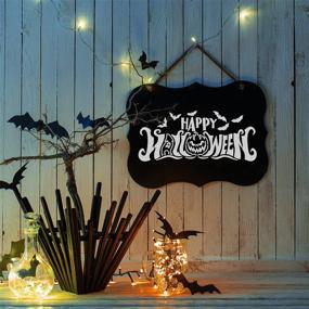 img 1 attached to 🎃 Halloween Stencils Set: 16 Reusable Painting Stencils for Home Decor & Handmade Projects