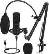 🎤 piy painting usb microphone kit – studio mic with 192khz/24bit sound chipset, scissor arm, for pc gaming, streaming, podcasting – plug & play recording microphone logo