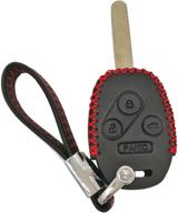 🔑 alegender hand-stitched leather remote key fob case skin cover protector for honda 3+1 buttons crv accord civic polit remote control keyless entry logo