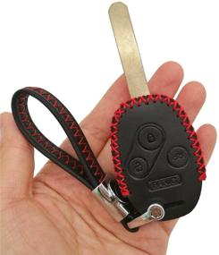 img 1 attached to 🔑 Alegender Hand-Stitched Leather Remote Key Fob Case Skin Cover Protector for Honda 3+1 Buttons CRV Accord Civic Polit Remote Control Keyless Entry