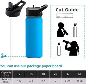 img 3 attached to RIGWARL 2 Straw Lids for Hydro Flask Wide Mouth Bottles - Compatible with 12, 16, 18, 32, 40, 64oz - Includes 2 Straws, 2 Cleaning Brushes, 1 Paracord Handle - Rainbow - Ideal for Most Sports Water Bottles