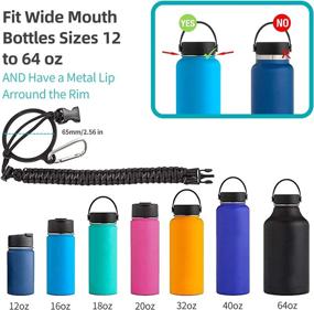 img 2 attached to RIGWARL 2 Straw Lids for Hydro Flask Wide Mouth Bottles - Compatible with 12, 16, 18, 32, 40, 64oz - Includes 2 Straws, 2 Cleaning Brushes, 1 Paracord Handle - Rainbow - Ideal for Most Sports Water Bottles