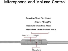 img 3 attached to 🎧 Металлические стерео-наушники внутриканального типа со встроенным микрофоном и регулятором громкости - наушники с проводным соединением и улучшенным басом (2 пары, серый)