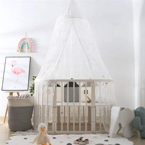 img 2 attached to Girls' Princess Bed Canopy - Dix-Rainbow Lace Crib Canopy Net for Baby Toddler Bed Canopy Tent - Fairy Crib Mosquito Net - Kids Reading Nook Play Castle - Premium White Lace