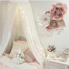 img 4 attached to Girls' Princess Bed Canopy - Dix-Rainbow Lace Crib Canopy Net for Baby Toddler Bed Canopy Tent - Fairy Crib Mosquito Net - Kids Reading Nook Play Castle - Premium White Lace