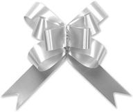 🦋 berwick offray butterfly ribbon pull bow - 100 silver 2'' diameter bows with 8 loops logo